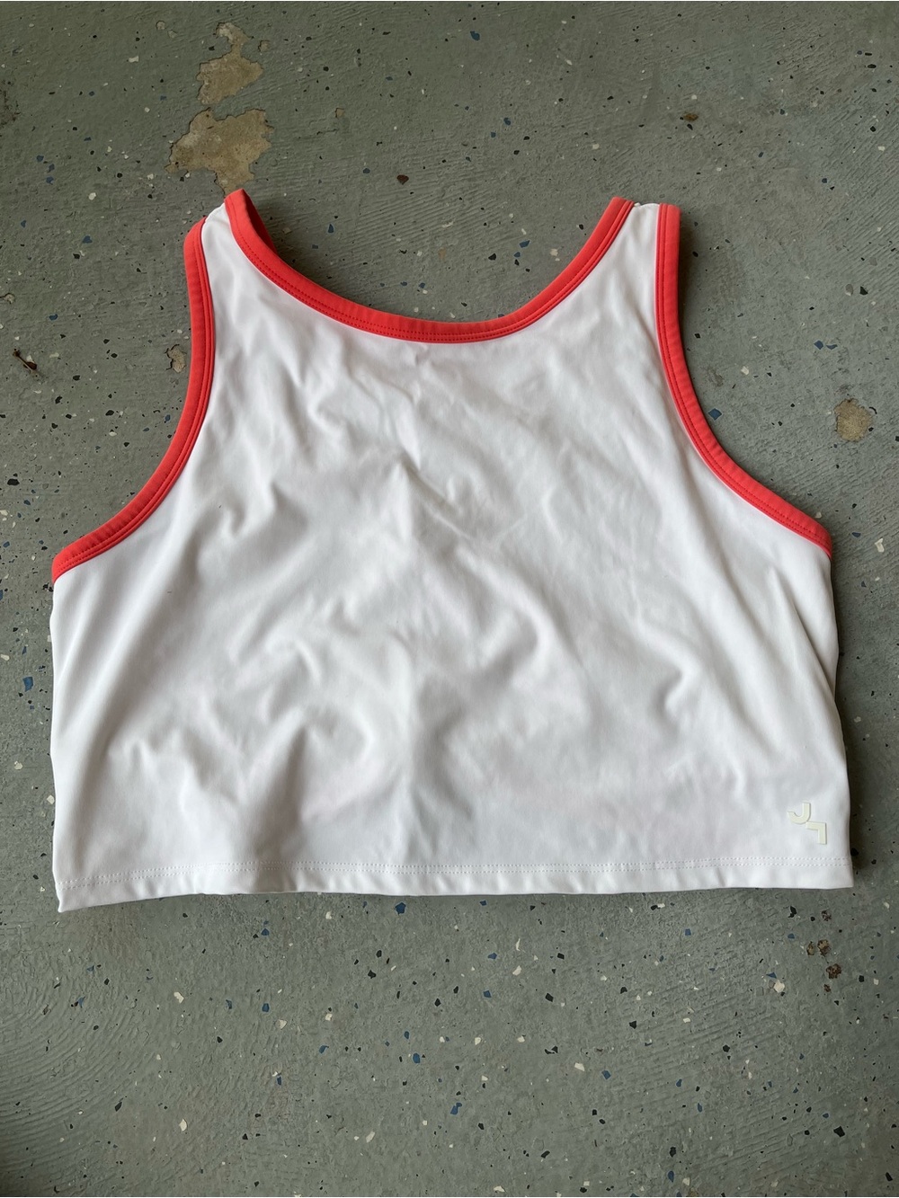 JoyLab White Sports Bra with Coral Trim